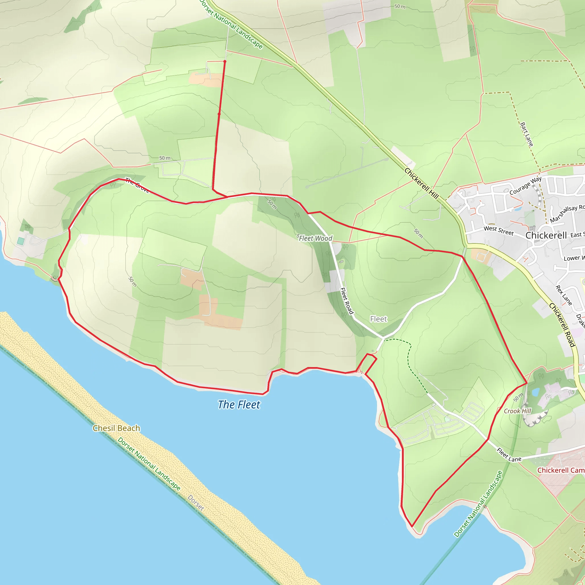 Moonfleet Walk from Bagwell Farm mobile static map