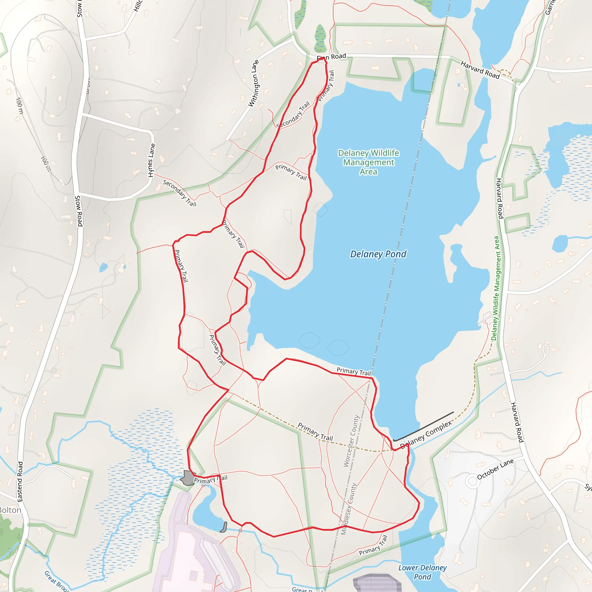 Delaney South Loop Trail mobile static map