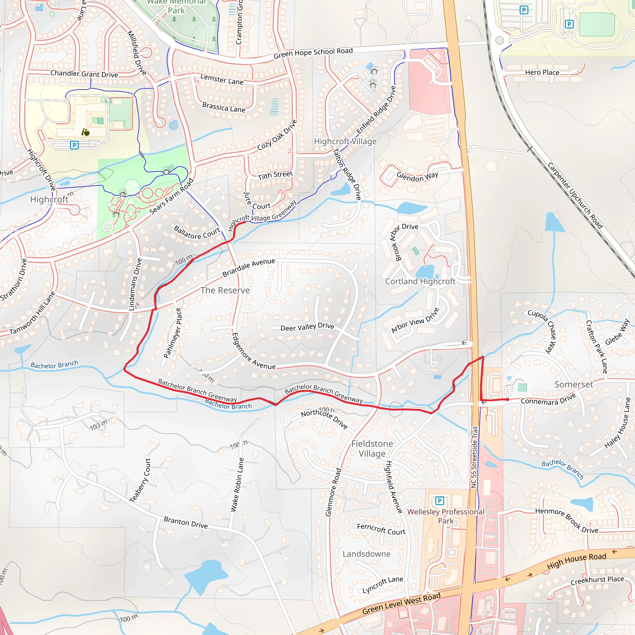 Batchelor Branch Greenway mobile static map