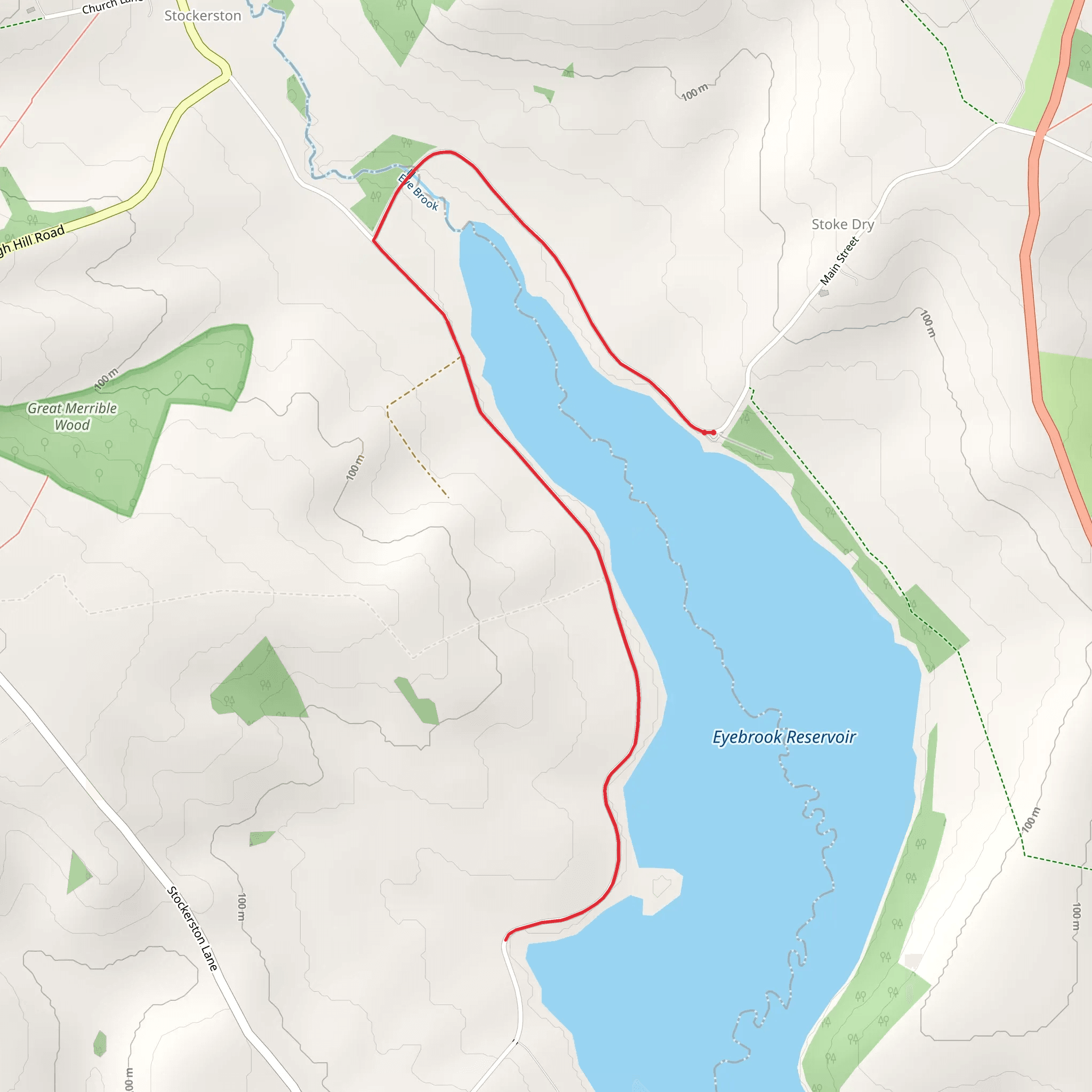 Eyebrook Reservoir Walk mobile static map
