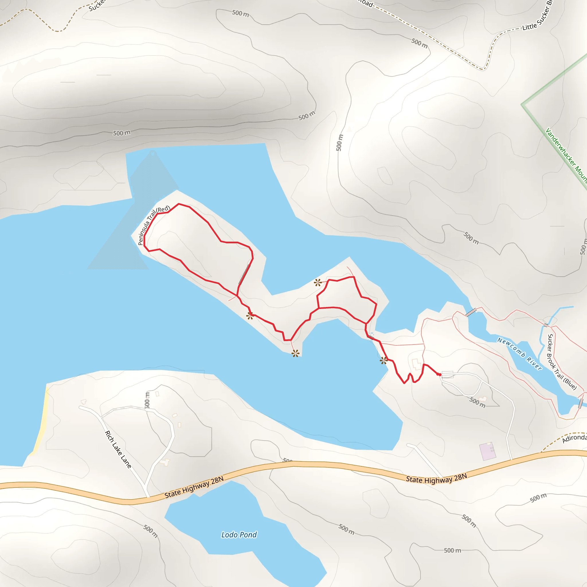 Rich Lake and Fishing Brook Loop mobile static map