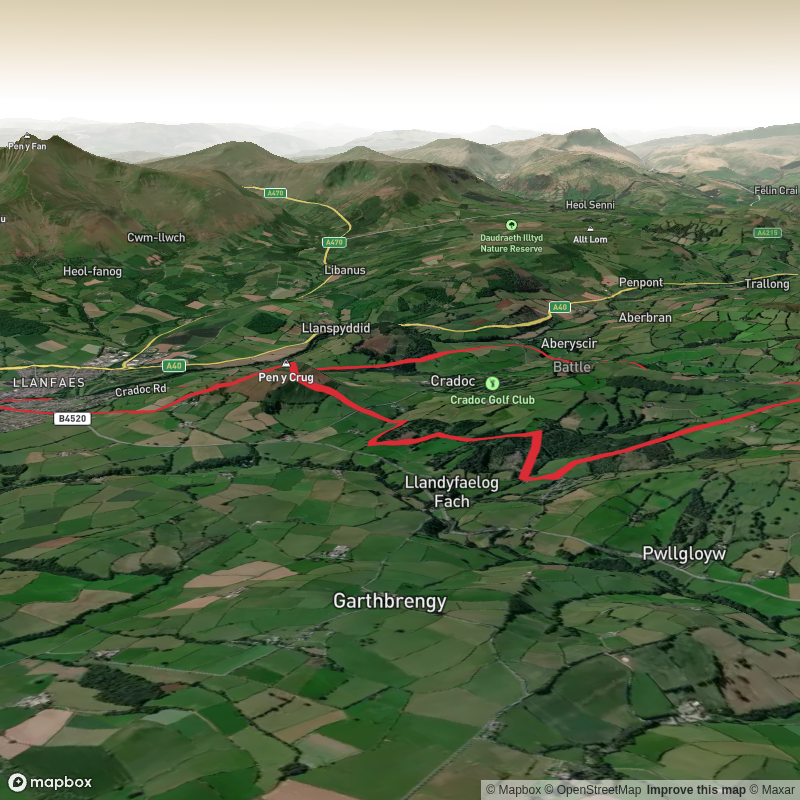 Pen-y-crug, Sarnau and Battle from Brecon