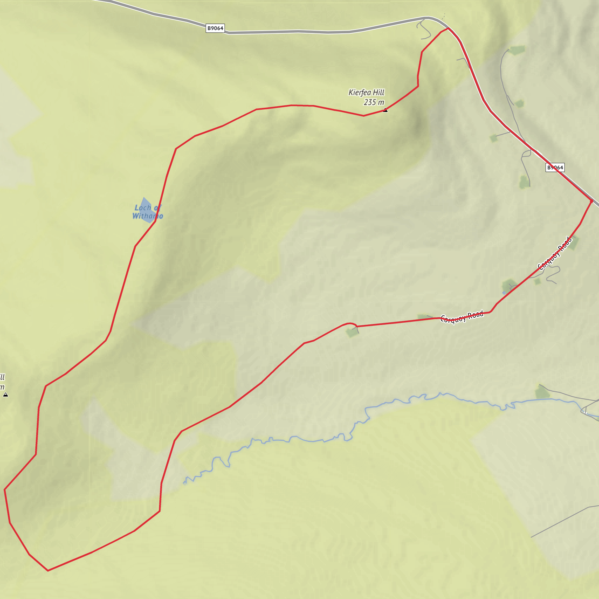 Kiefea Hill, Knowes of Whirliegar and Brown Hill Loop mobile static map