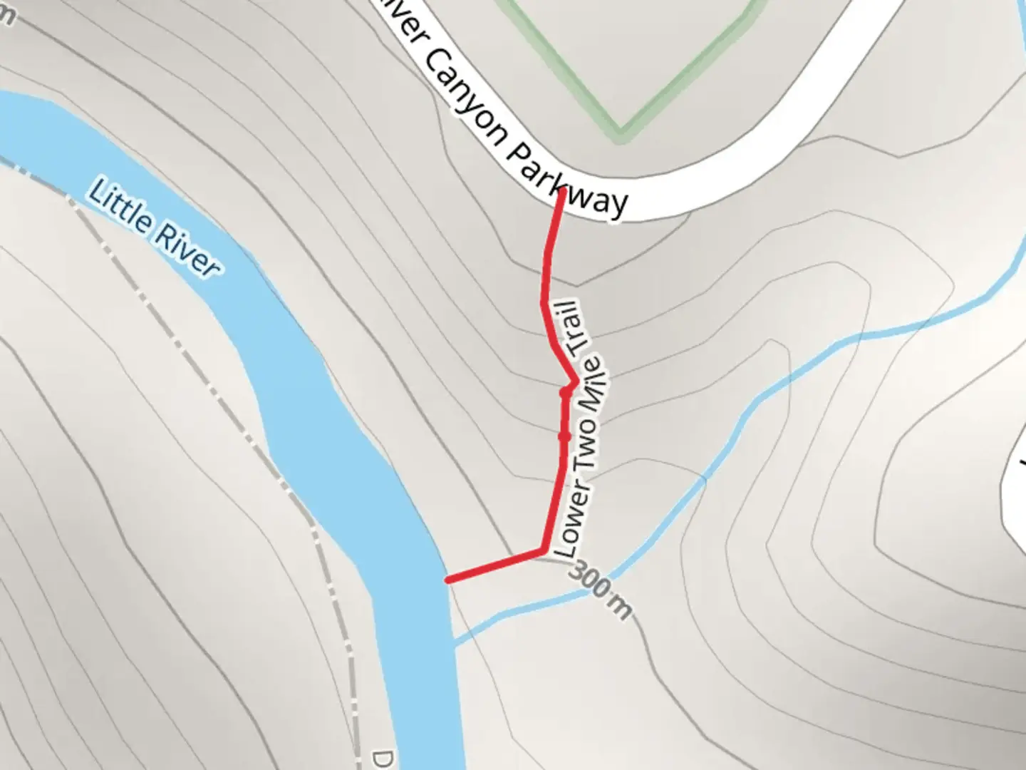 An image depicting the trail Lower Two Miles Trail and its surrounding area.