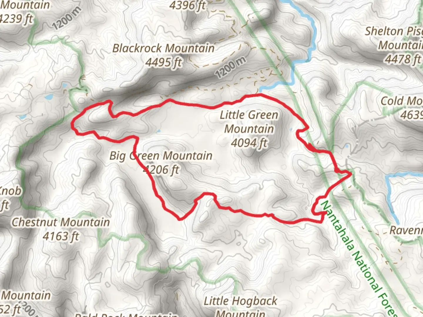 An image depicting the trail Panthertown Valley, Granny Burrell Falls and Great Wall Loop Trail and its surrounding area.