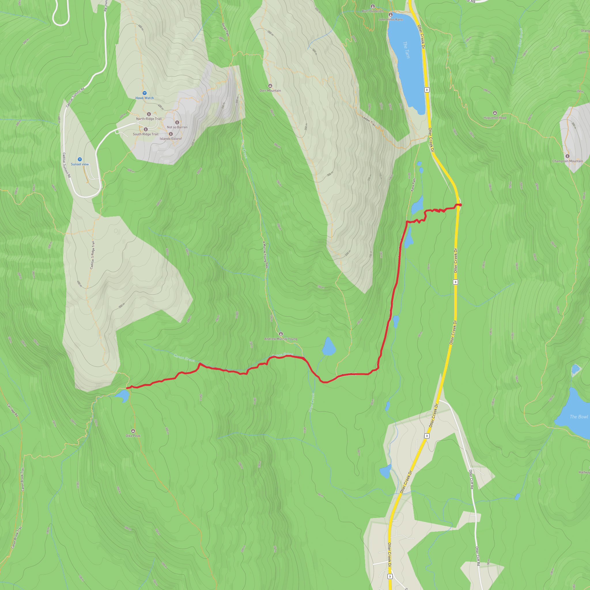 Canon Brook Falls via Canon Brook Trail mobile static map