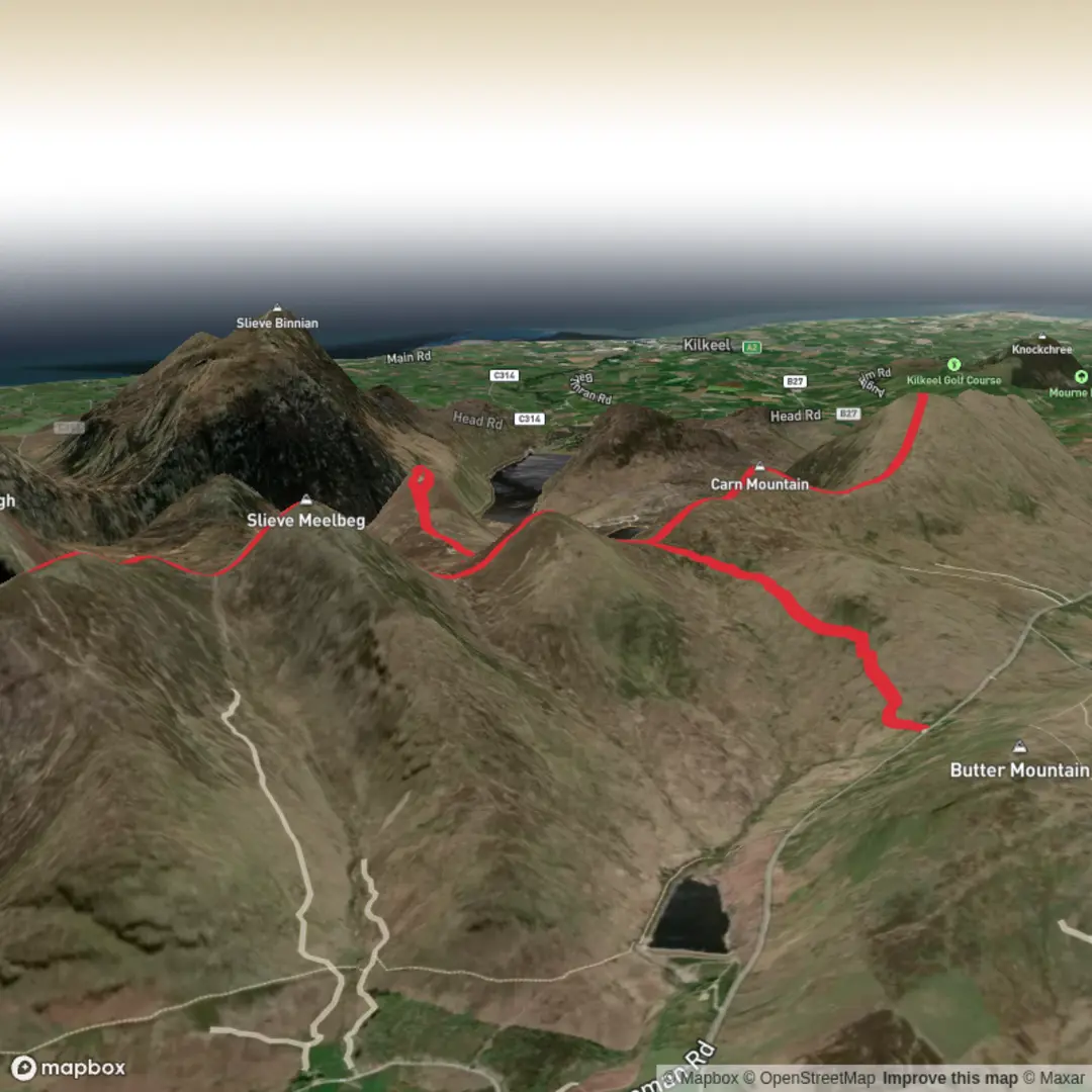 An image depicting the trail Slieve Muck, Meelmore, Meelbeg and Doan and its surrounding area.