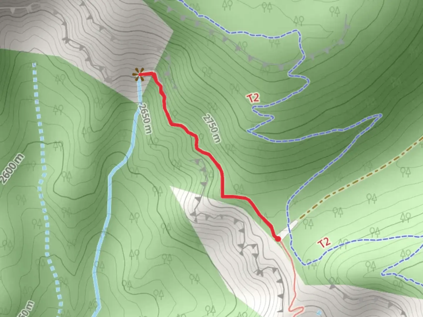 An image depicting the trail Cascade Falls Trail and its surrounding area.
