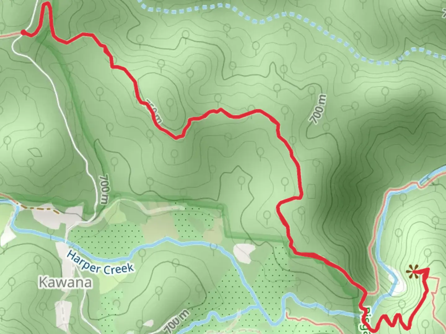 An image depicting the trail Harper Creek Trail and its surrounding area.