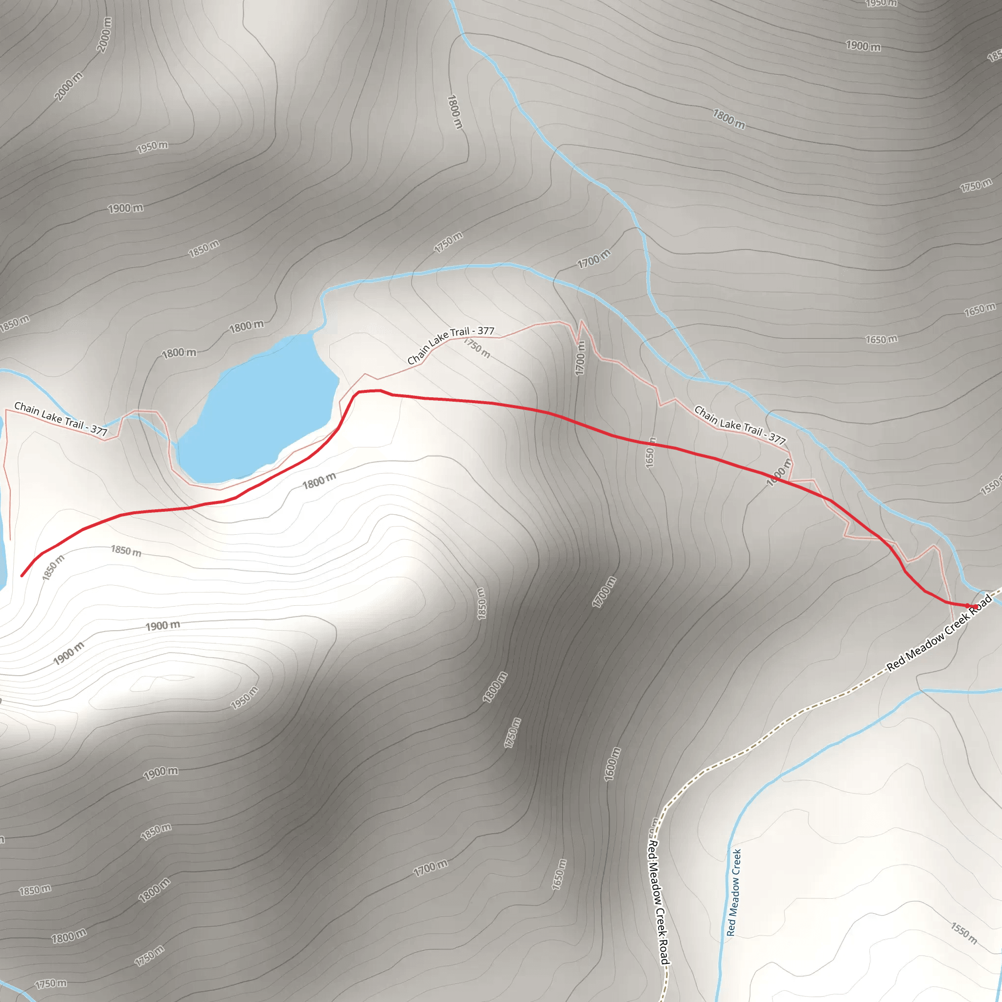Chain Lake Trail mobile static map