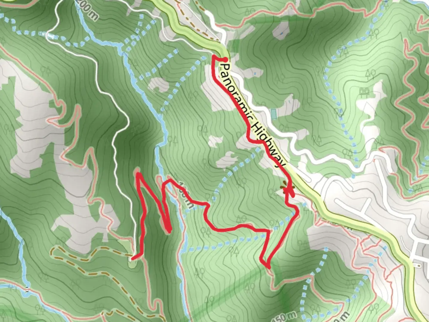 An image depicting the trail Ocrean View Trail and Lost Trail and its surrounding area.