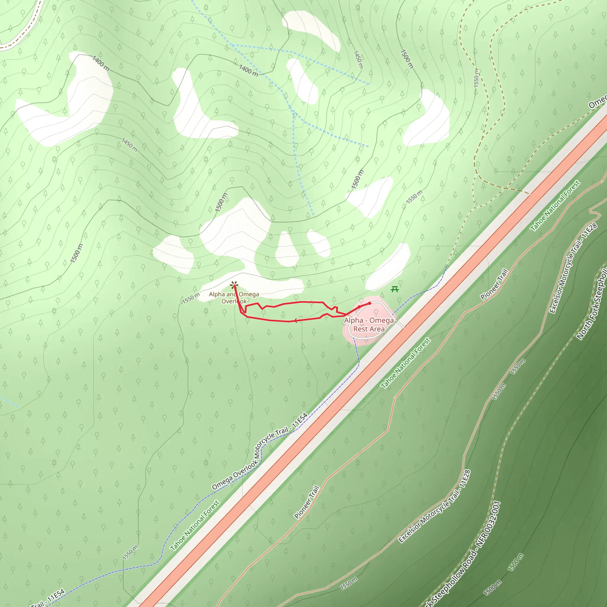 Omega Mine Overlook Trail mobile static map