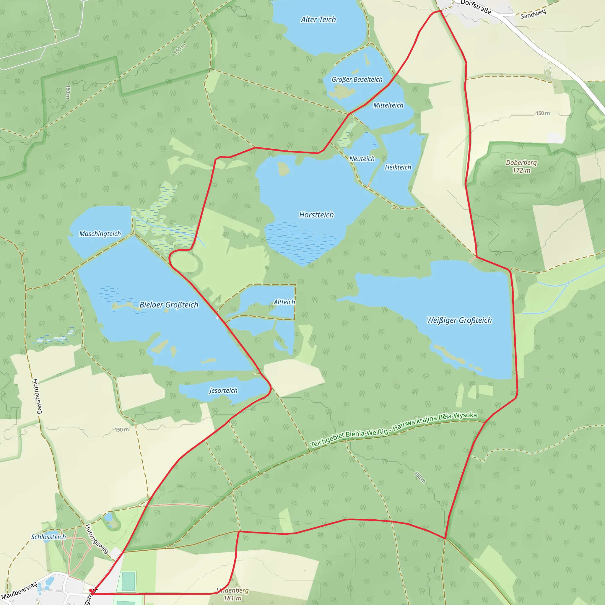 Altteich, Horstteich and Weissiger Grossteich Loop mobile static map