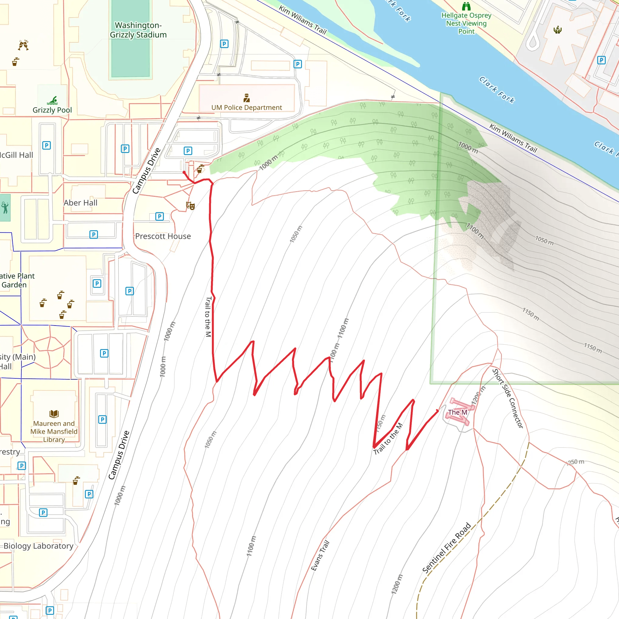 Trail to the M mobile static map