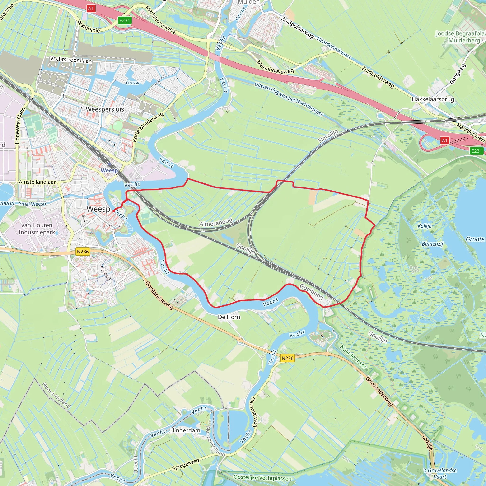 Vecht and Reaalspolderweg Loop mobile static map