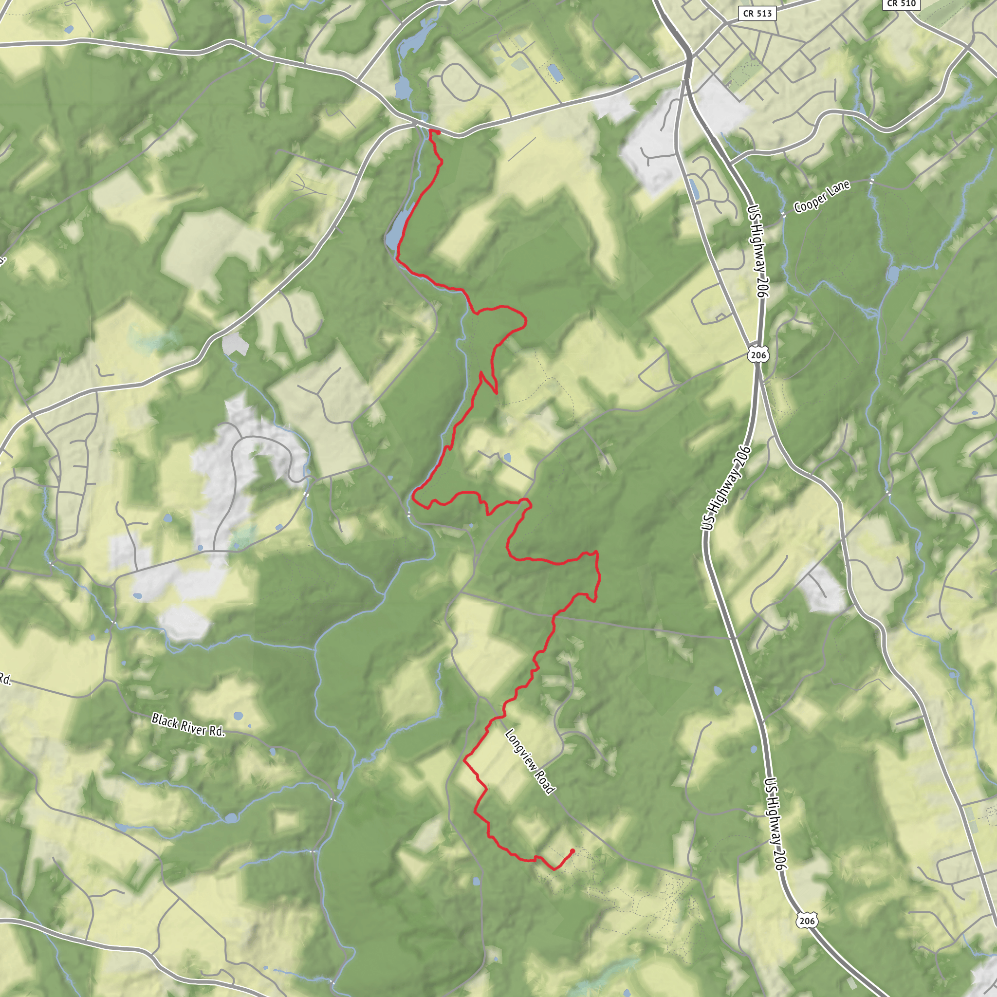 Lamington River via Patriot's Path mobile static map