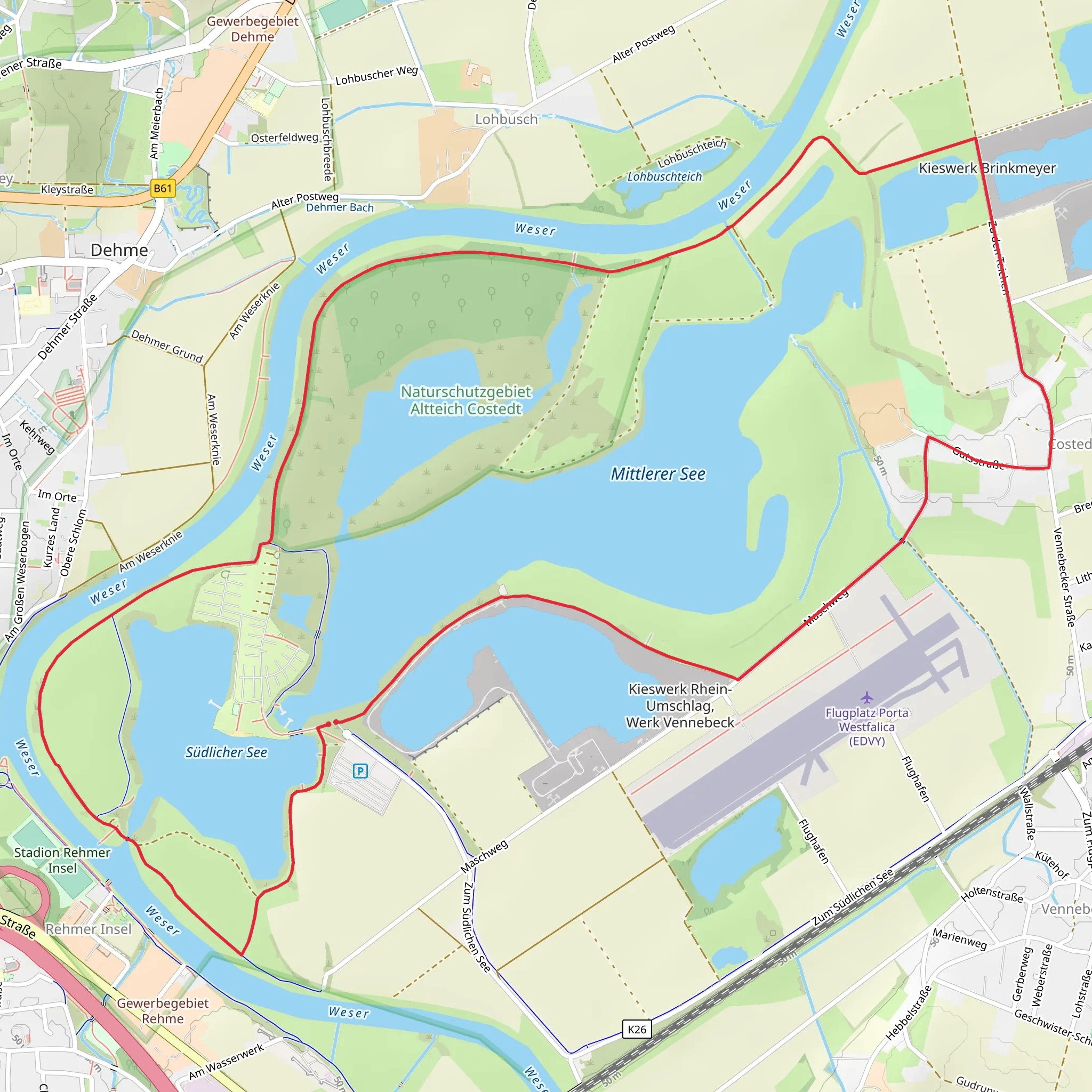 Mittlerer See and Südlicher See Loop mobile static map