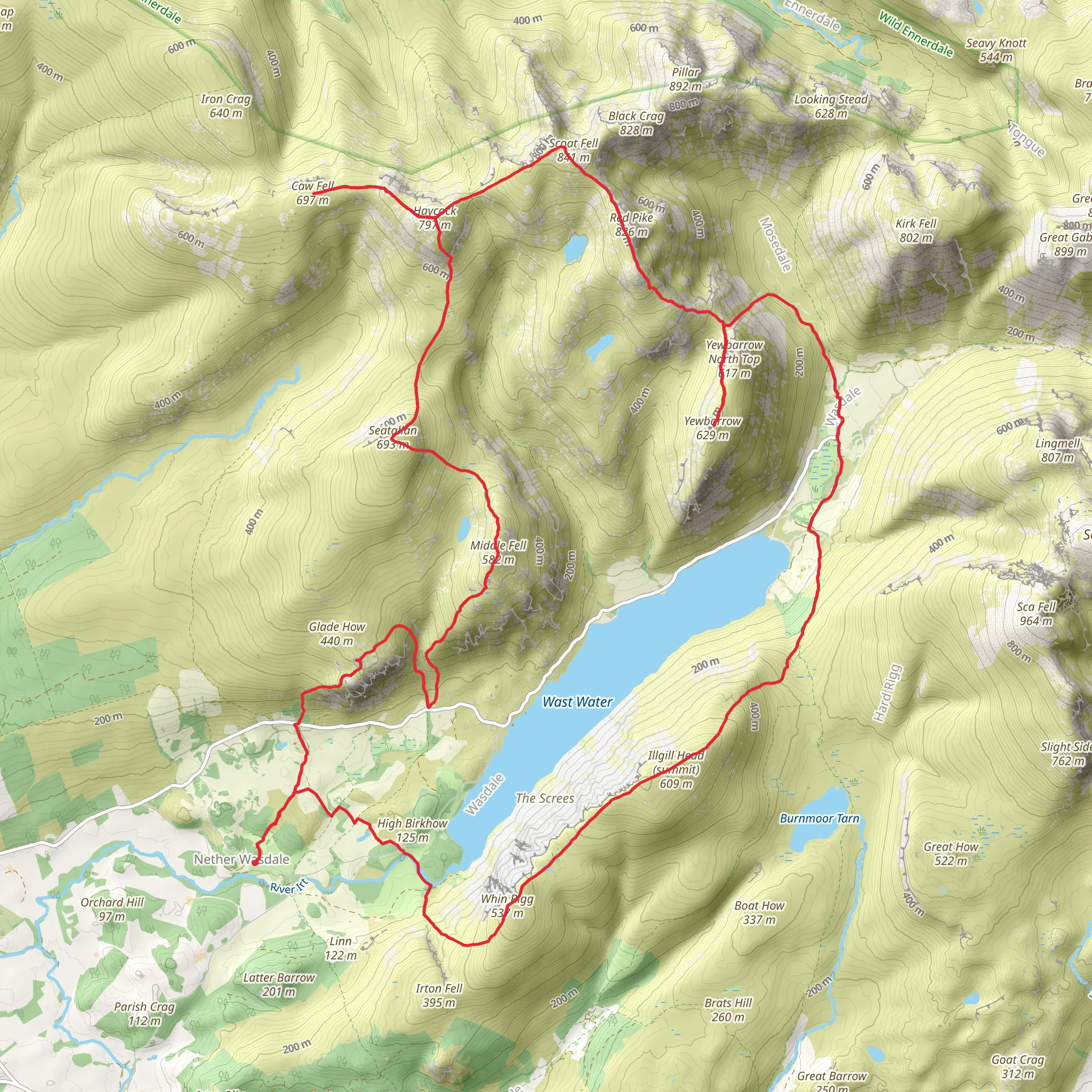 Wast Water Circular mobile static map