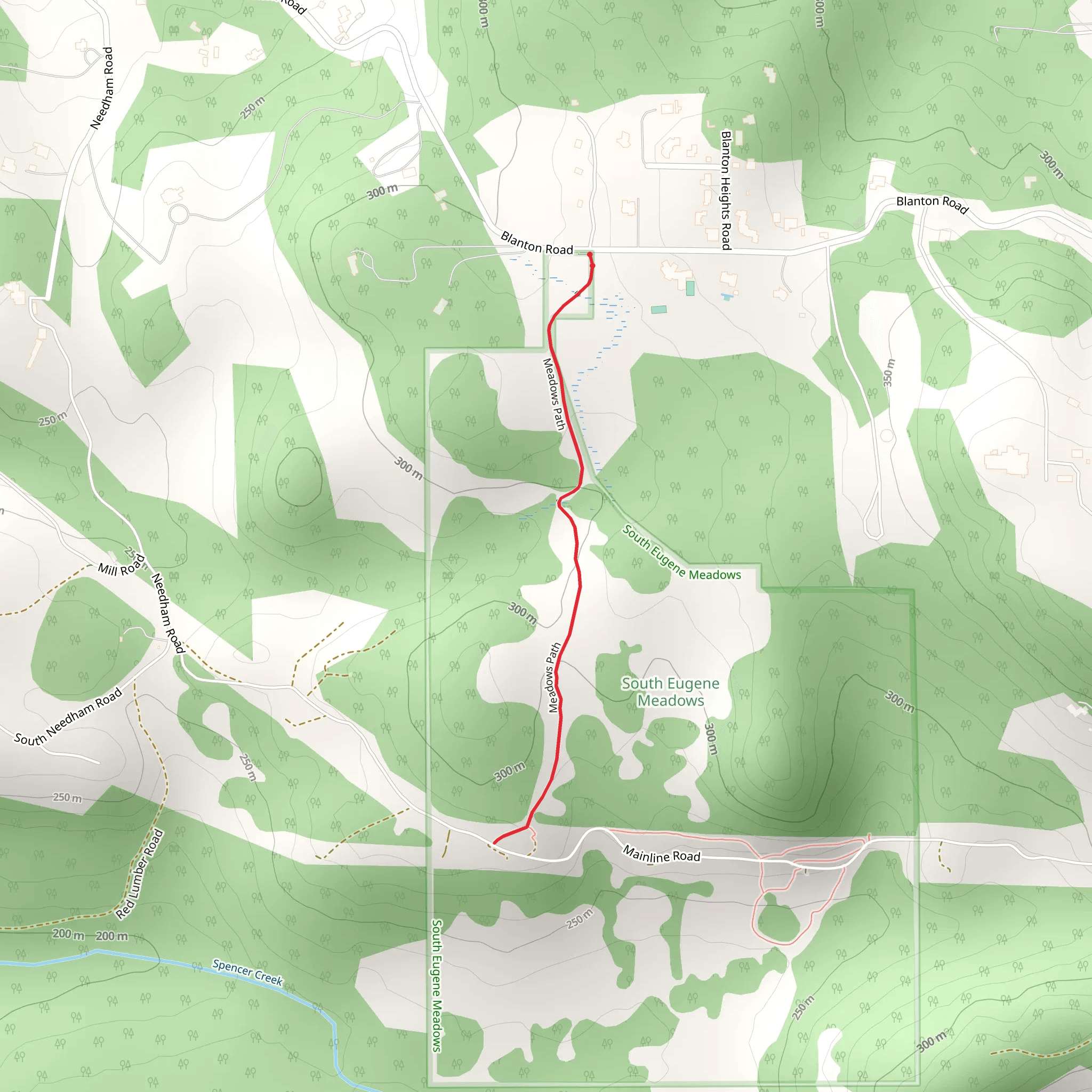 Meadows Path Out and Back mobile static map