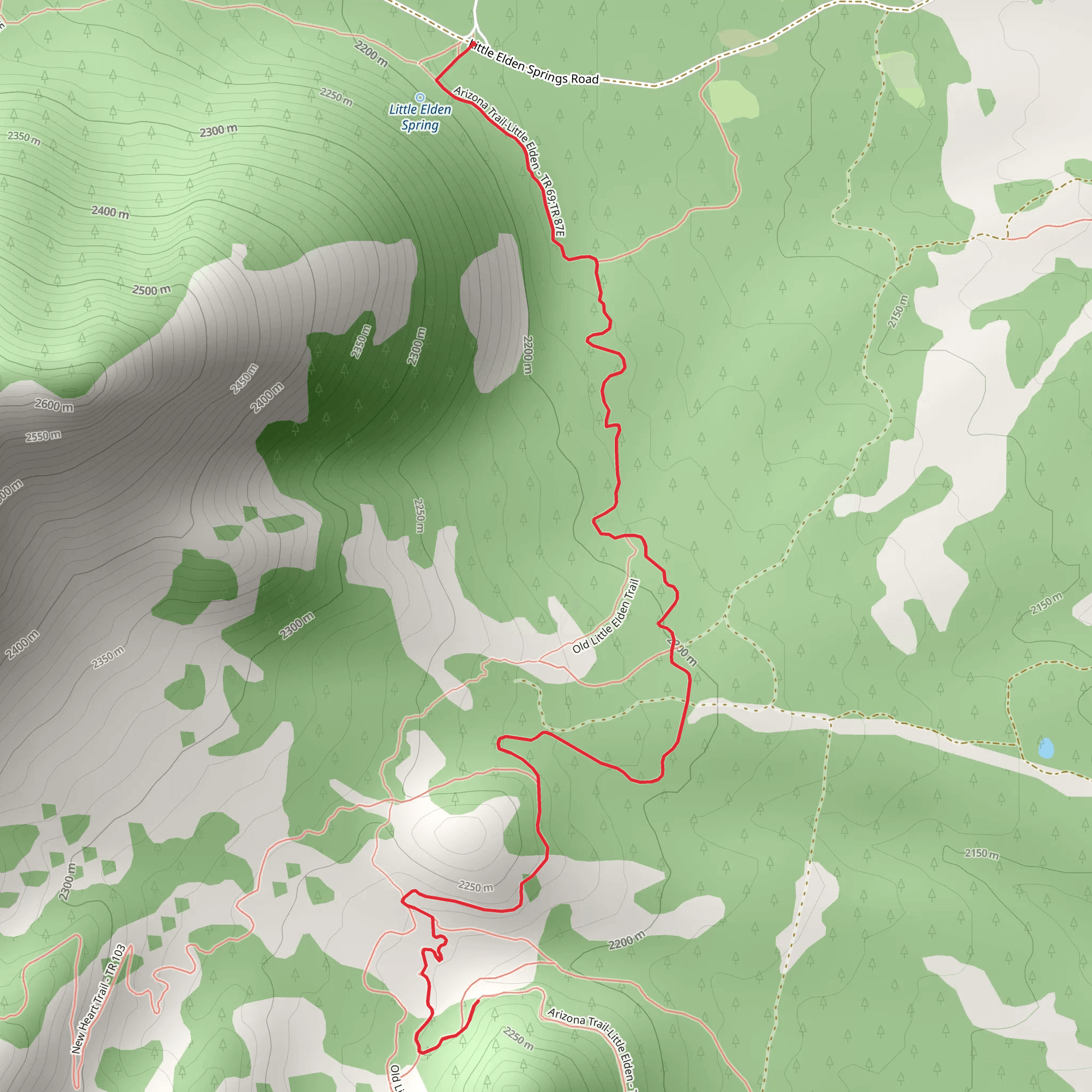 Arizona - Little Elden Trail mobile static map