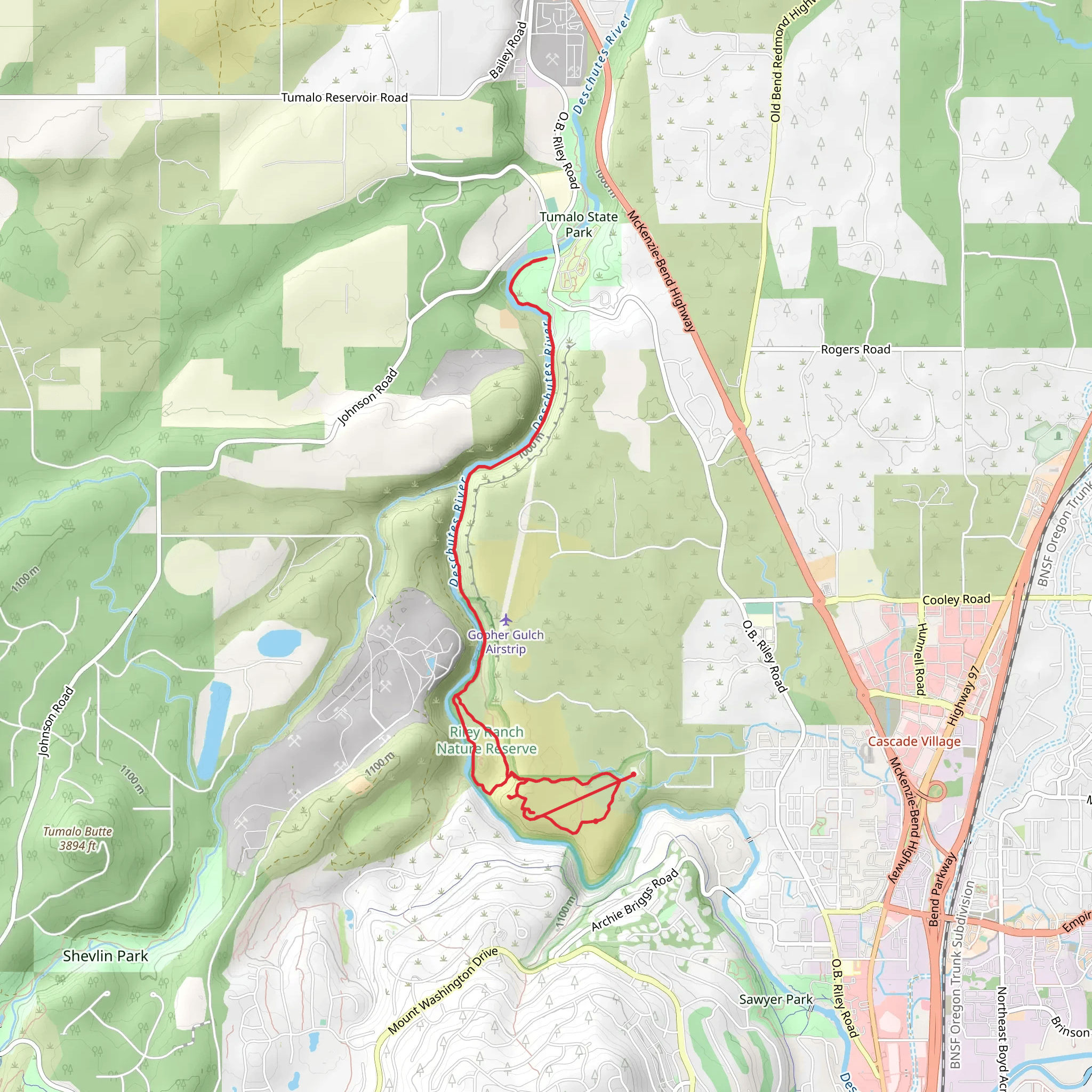 Juniper and Deschutes River Loop Trail mobile static map