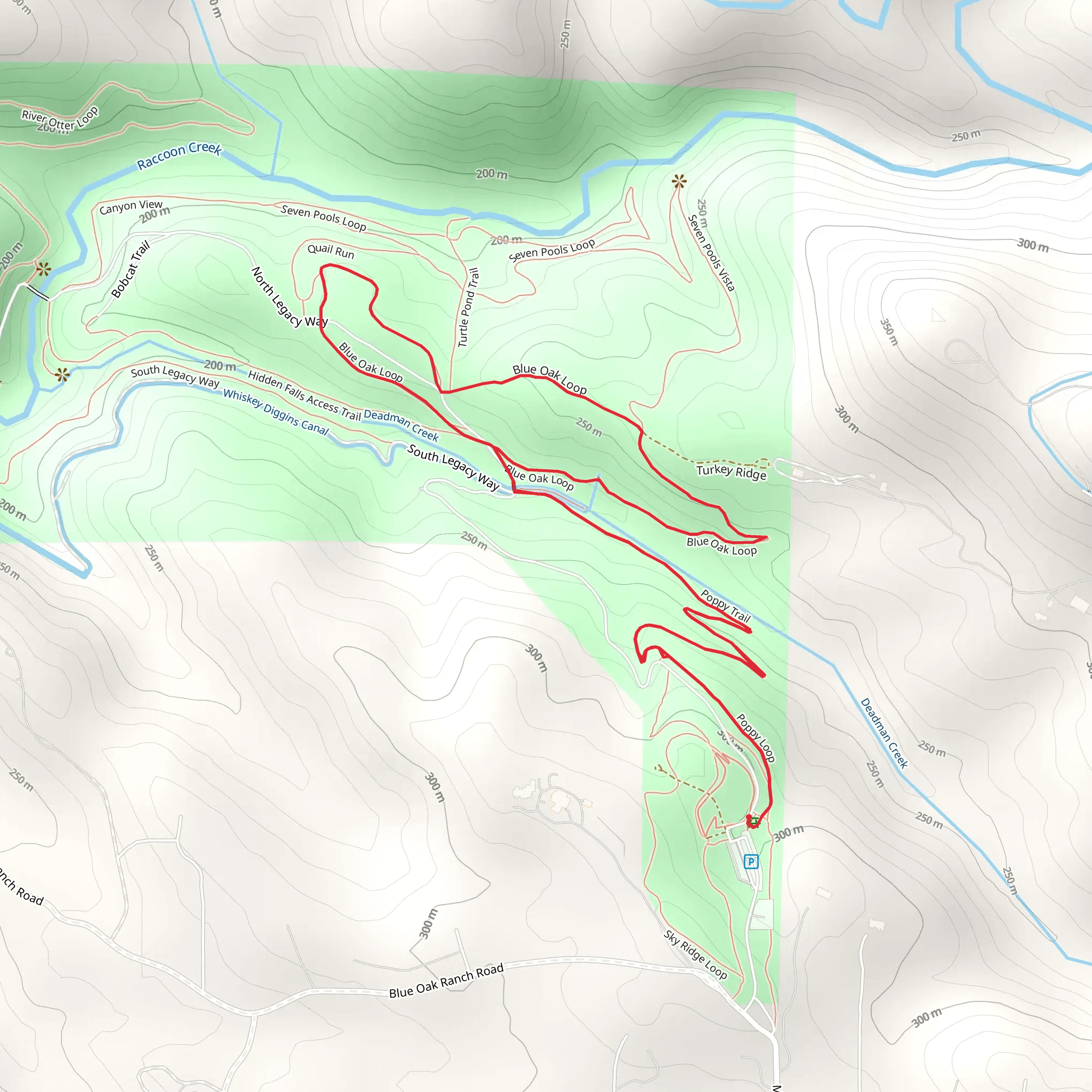 Blue Oak Loop via Poppy Trail mobile static map