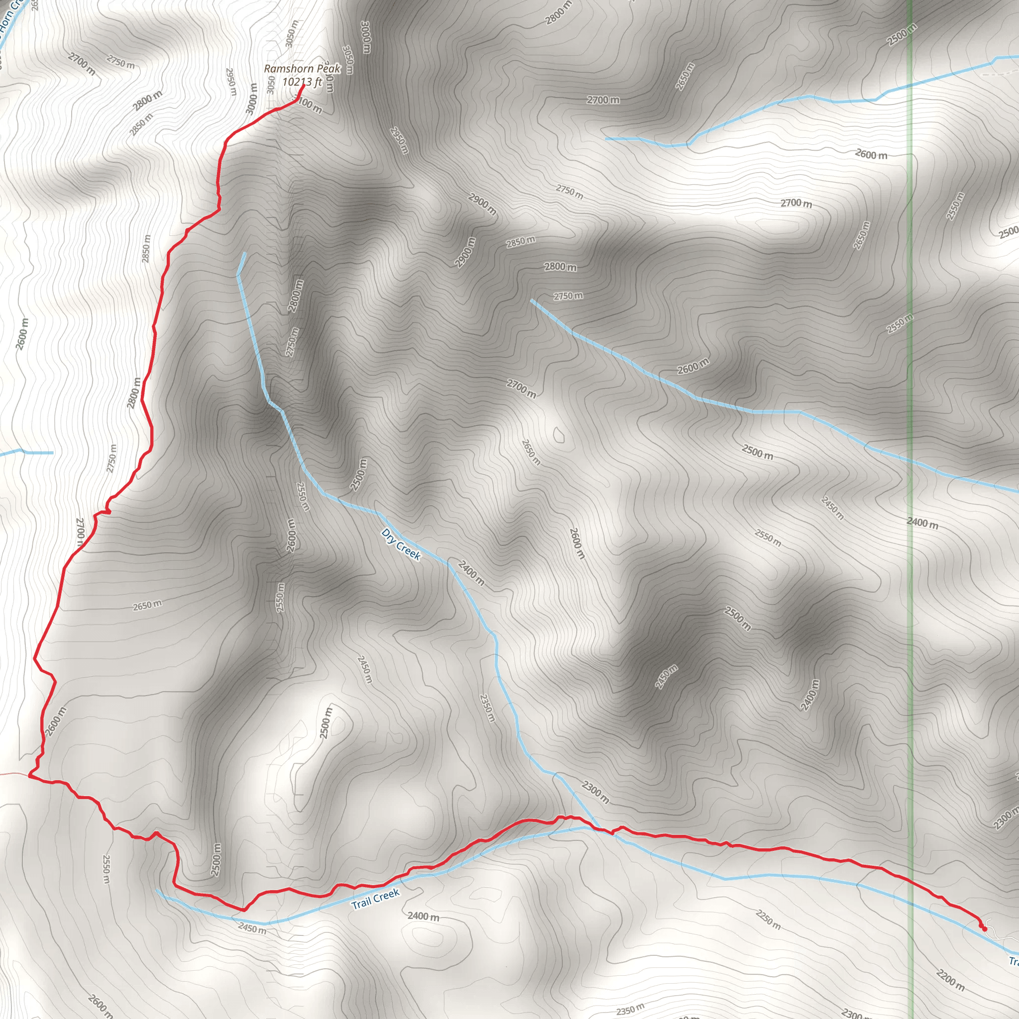 Ramshorn Peak via Buffalo Horn Pass Trail mobile static map