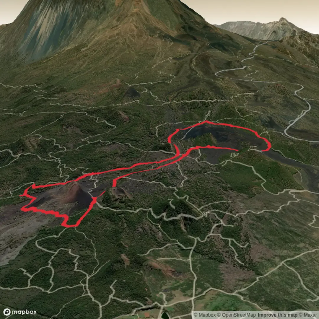 An image depicting the trail Rondje Chinyero and its surrounding area.