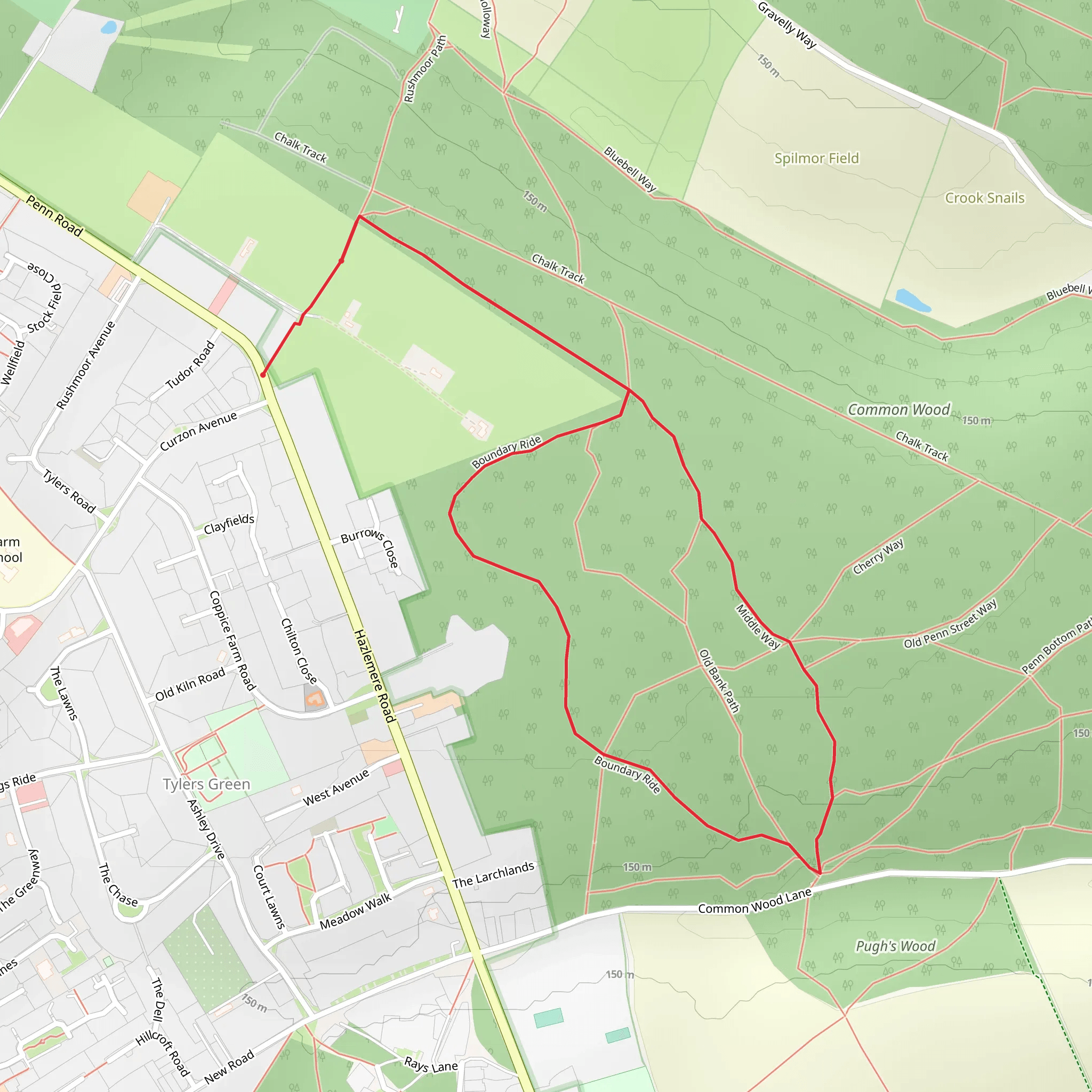 Common Wood Short Loop mobile static map