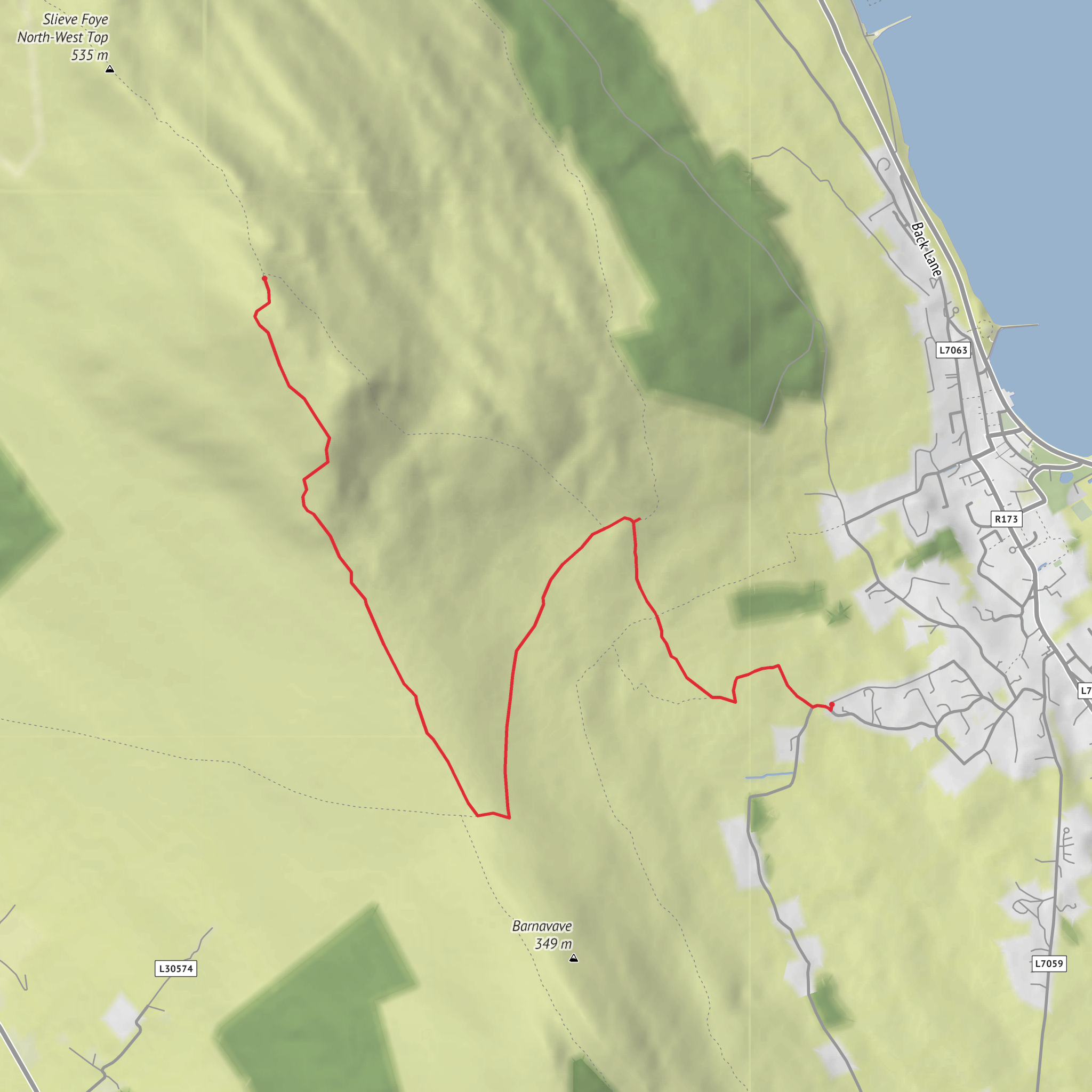 Slieve Foye Peak from Mountain Park mobile static map