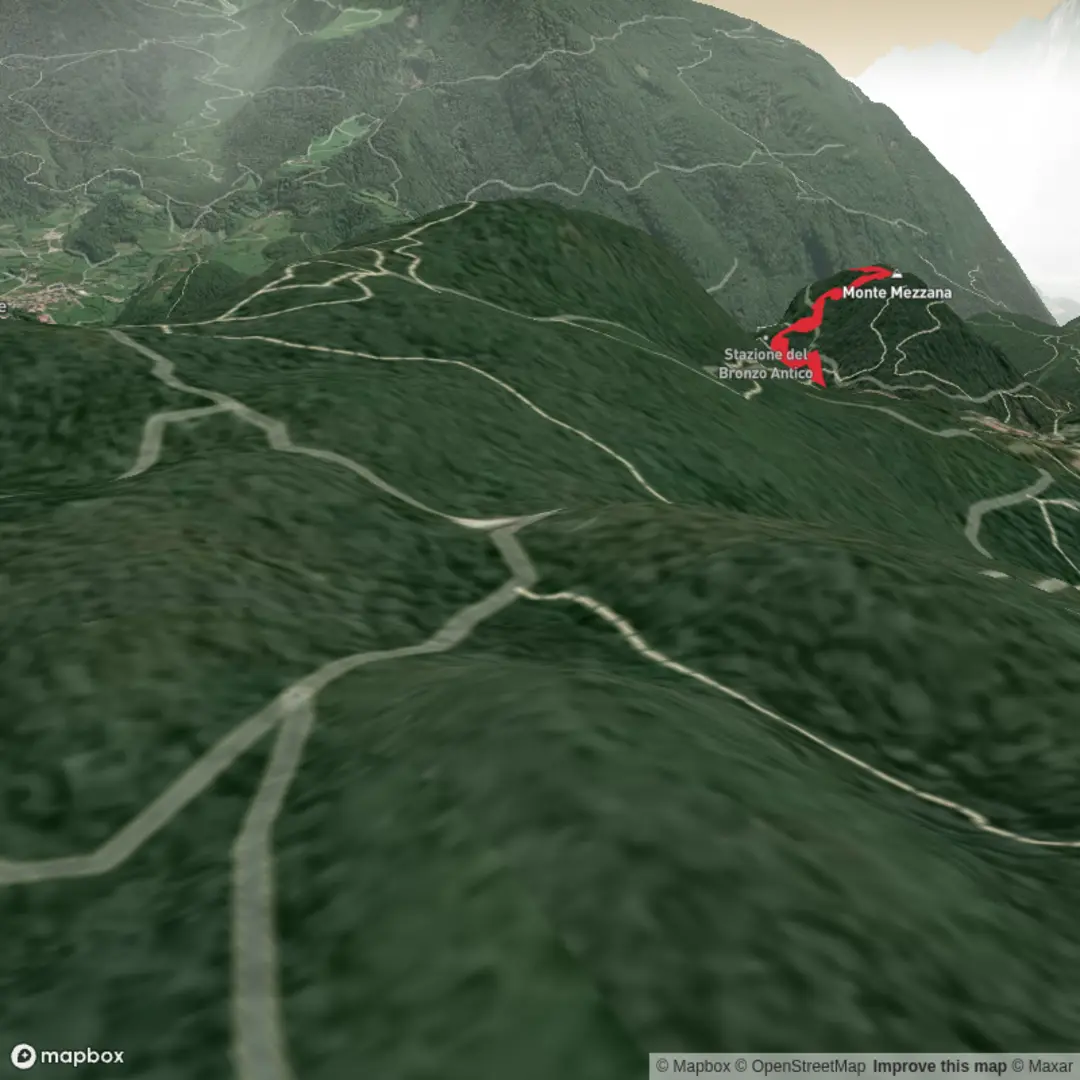 An image depicting the trail Travolt Loop via Lago di Terlago and Monte Mezzana and its surrounding area.