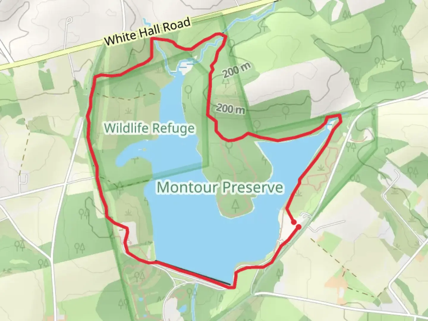 An image depicting the trail Lake Chillisquauqe and its surrounding area.