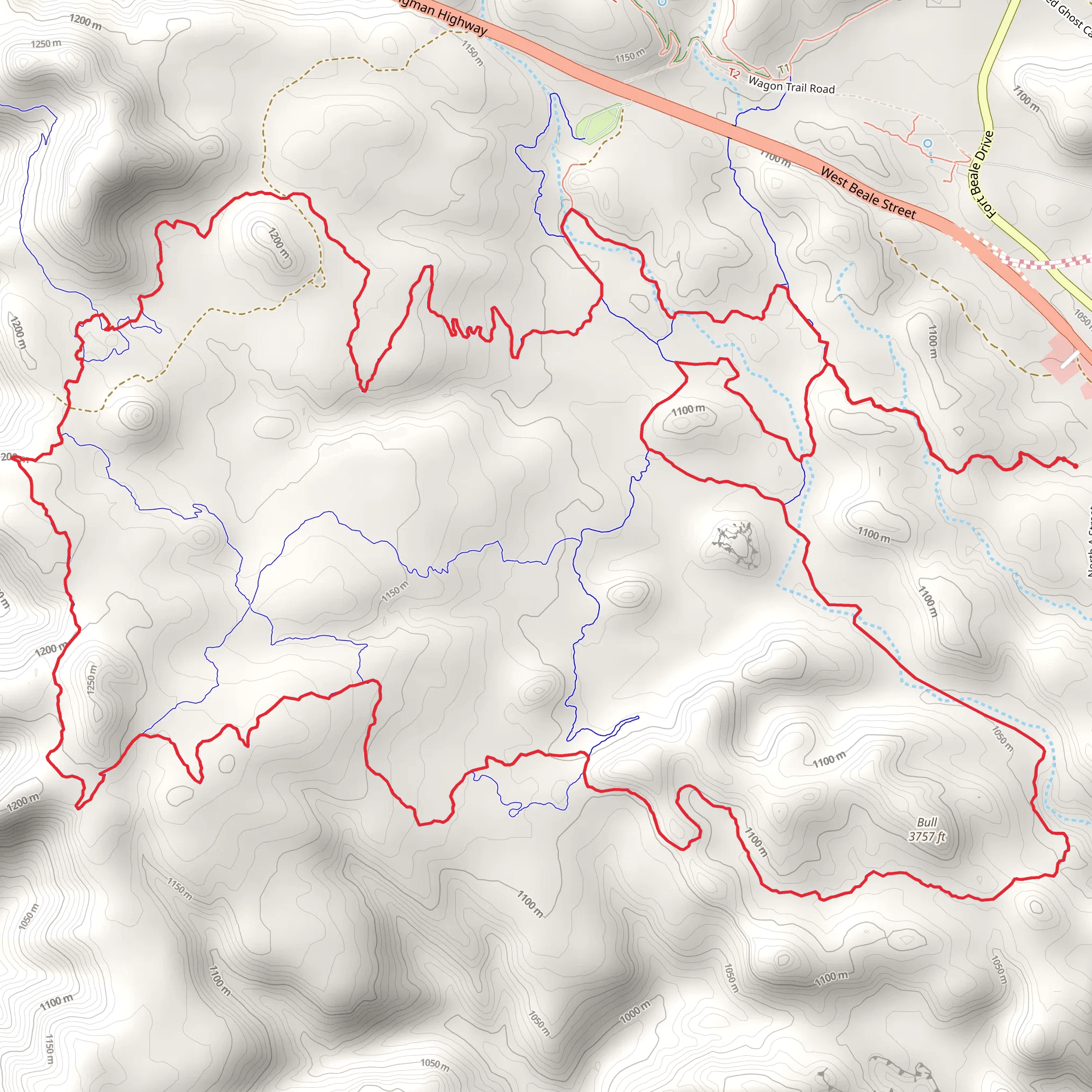 Monolith Gardens and Foothill Rim Loop mobile static map