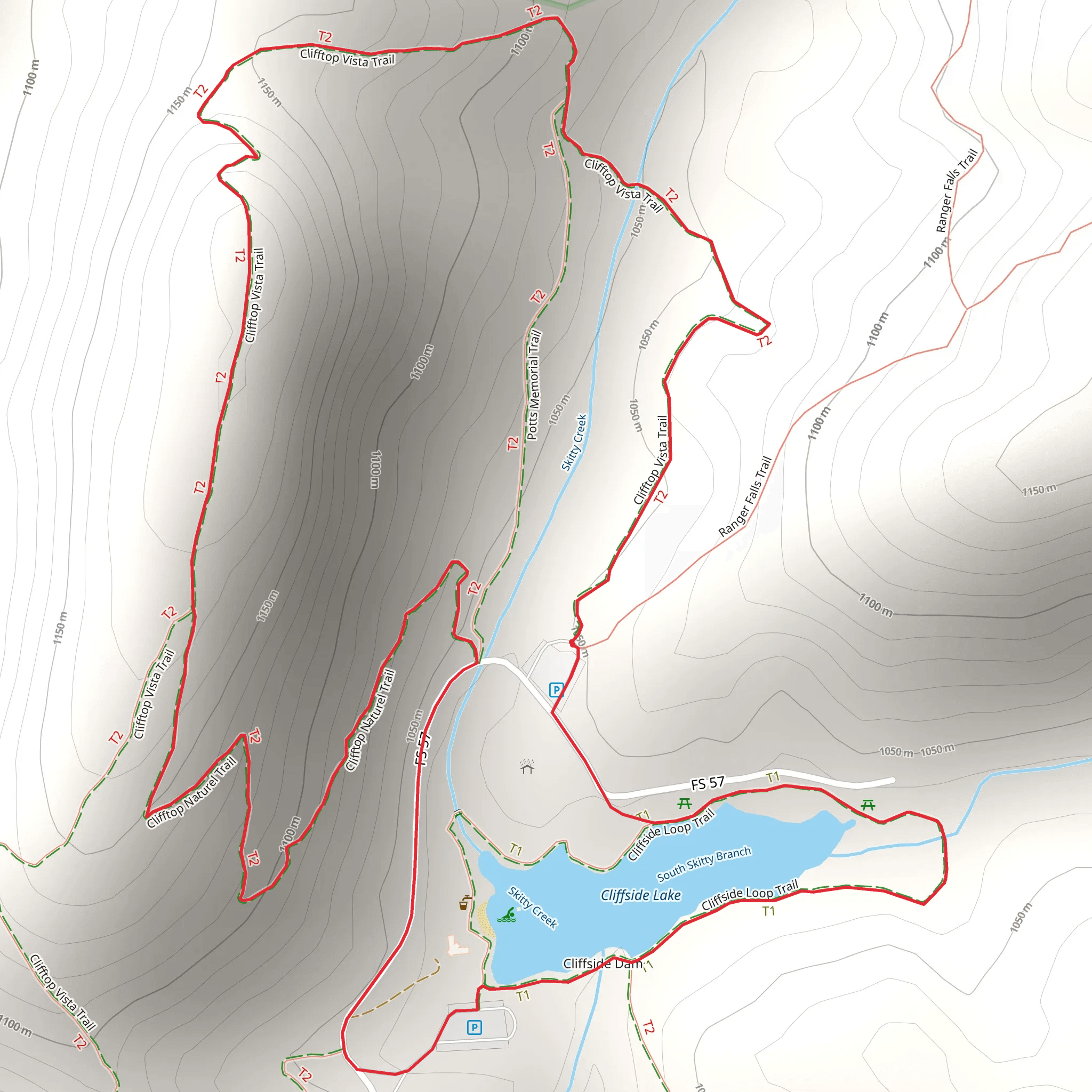 Clifftop Nature Trail mobile static map