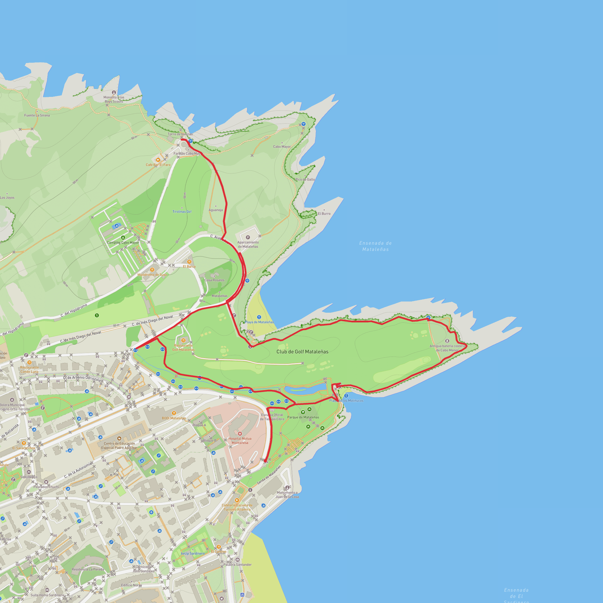 Senda de Matalenas and Cabo Mayor Lighthouse Viewpoint mobile static map