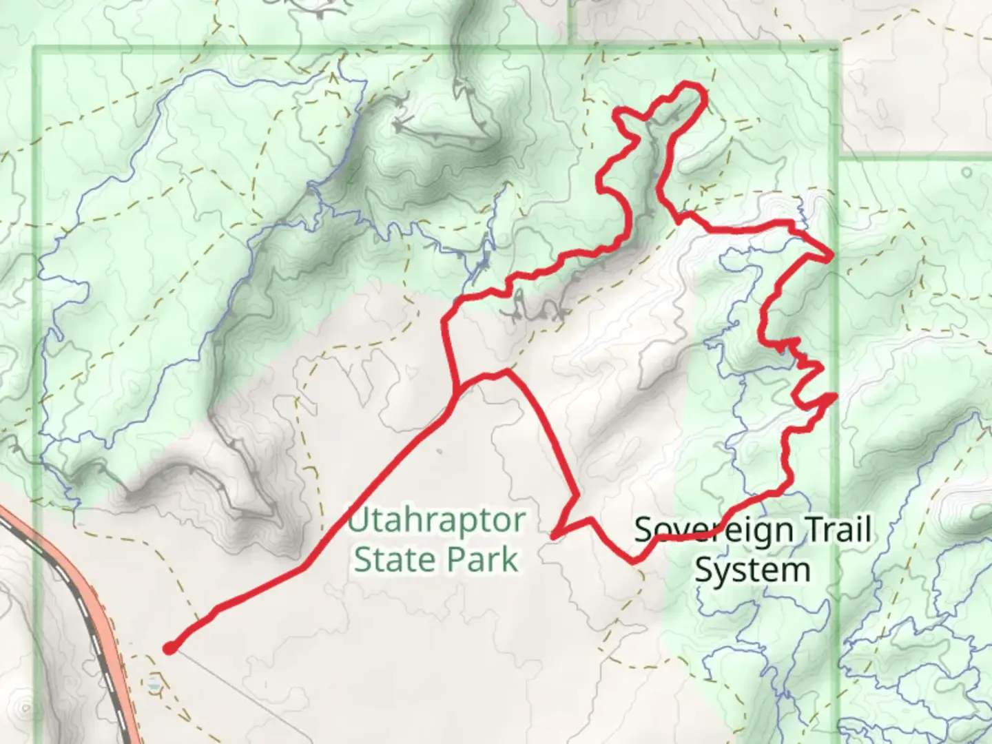 An image depicting the trail Upper Sovereign and Sovereign Lower Loop and its surrounding area.