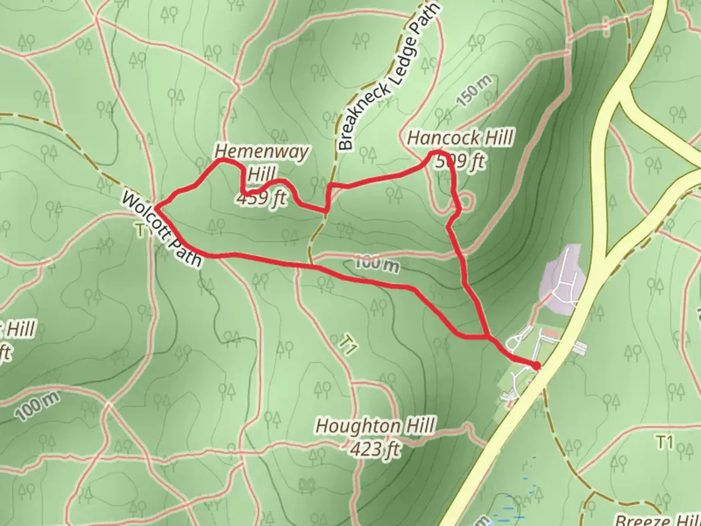 An image depicting the trail Hemenway Hill via Skyline Trail Loop and its surrounding area.