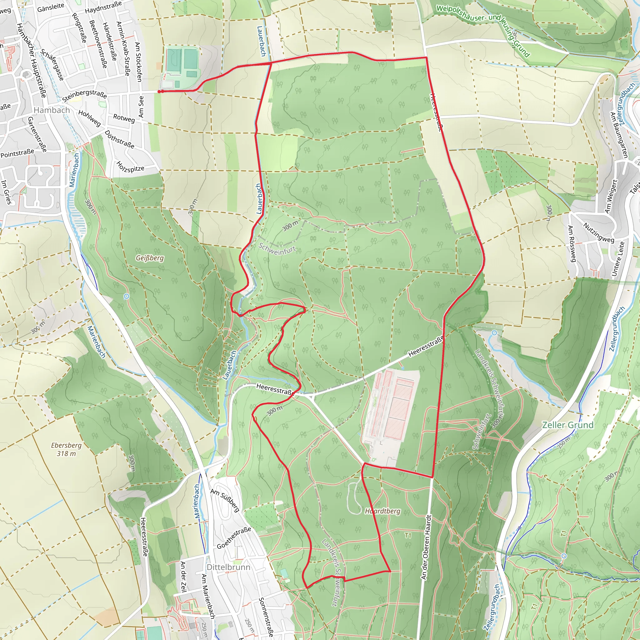 Durchs Lauerbachtal and Zell Fichtenbusch mobile static map