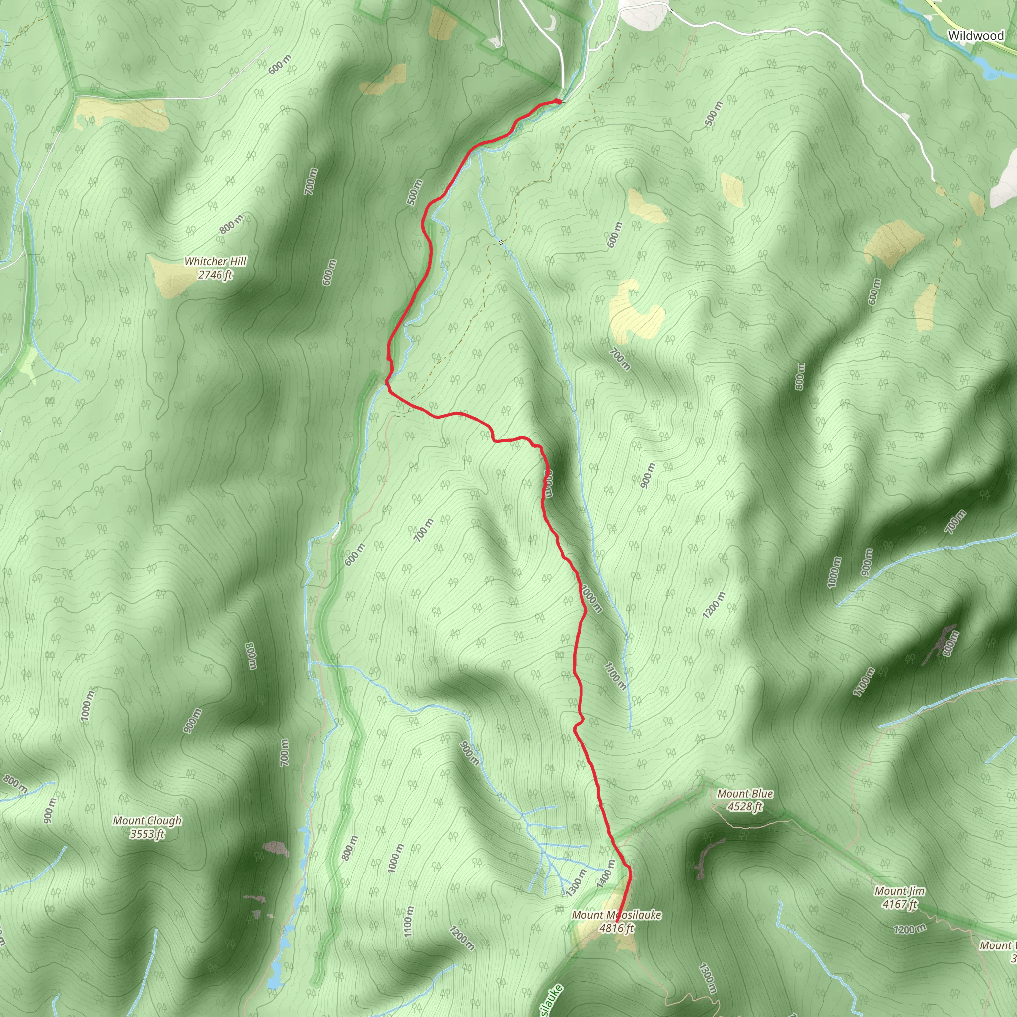 Mount Moosilauke via Benton Trail mobile static map