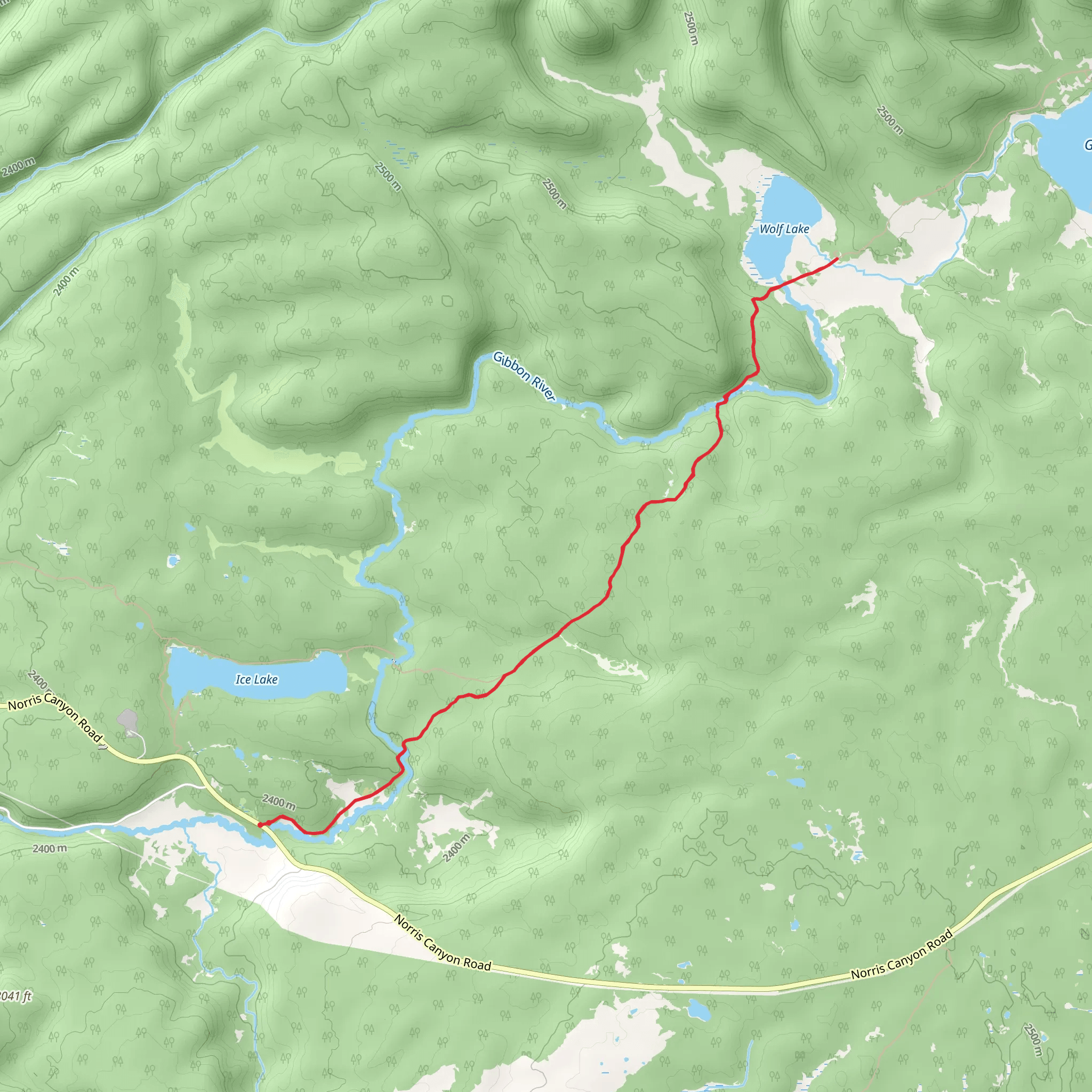 Wolf Lake Trail mobile static map