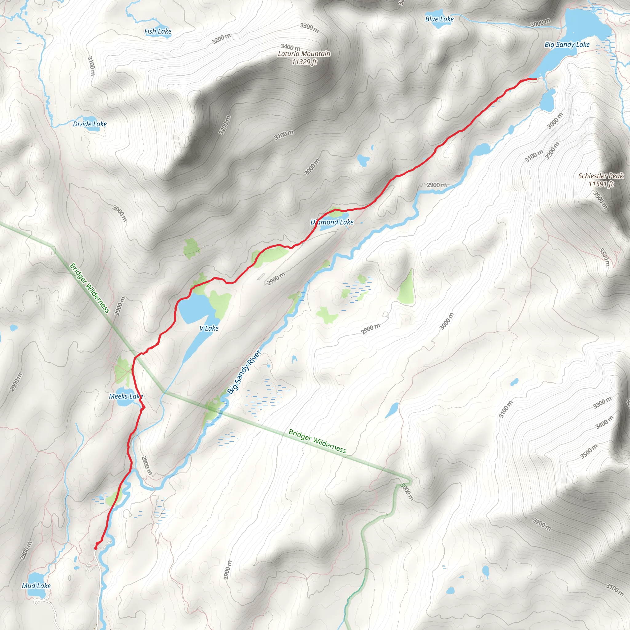 Big Sandy Lake and Diamond Lake Trail mobile static map