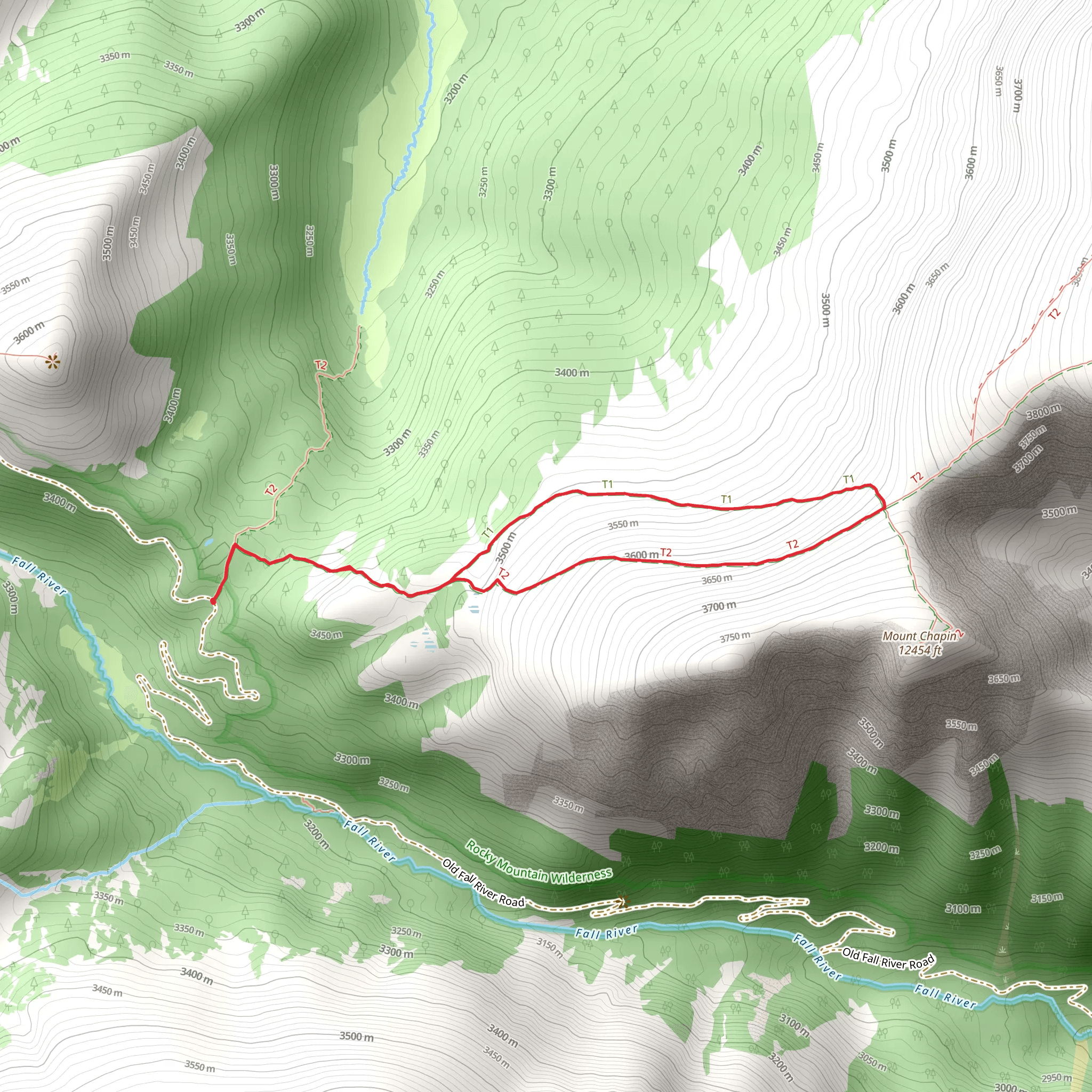Chapin Pass Trail - Lower Fork and Chapin Pass Loop Trail mobile static map