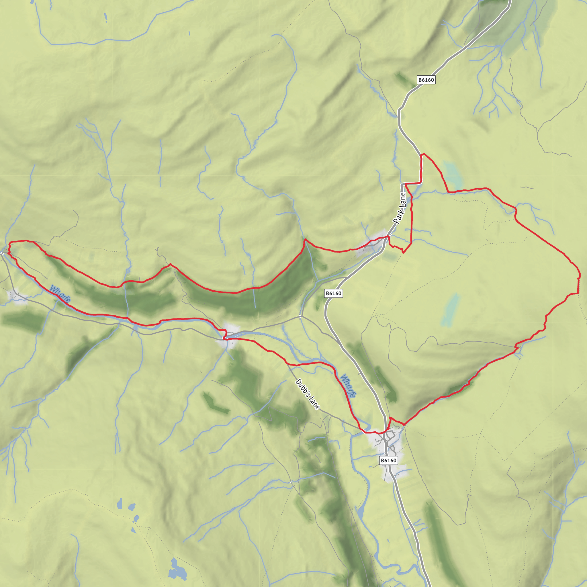 Buckden to Yockenthwaite Circular via Middle Falls mobile static map