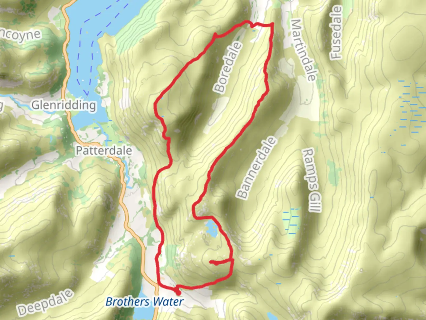 An image depicting the trail AngletarnPikes_BedaFell and its surrounding area.