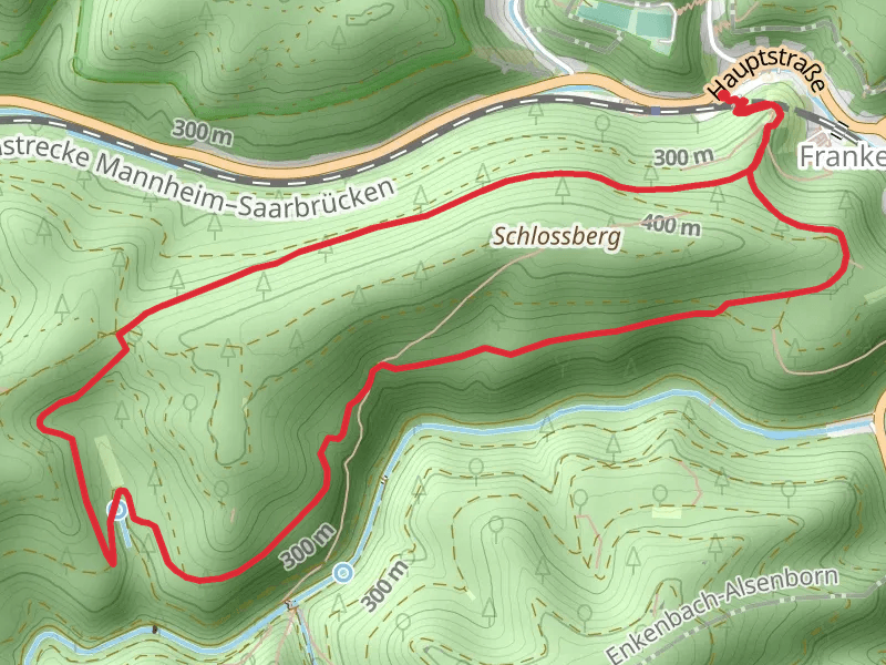 Alte Straße, Saufelsen and Schloßberg Loop via Frankenstein
