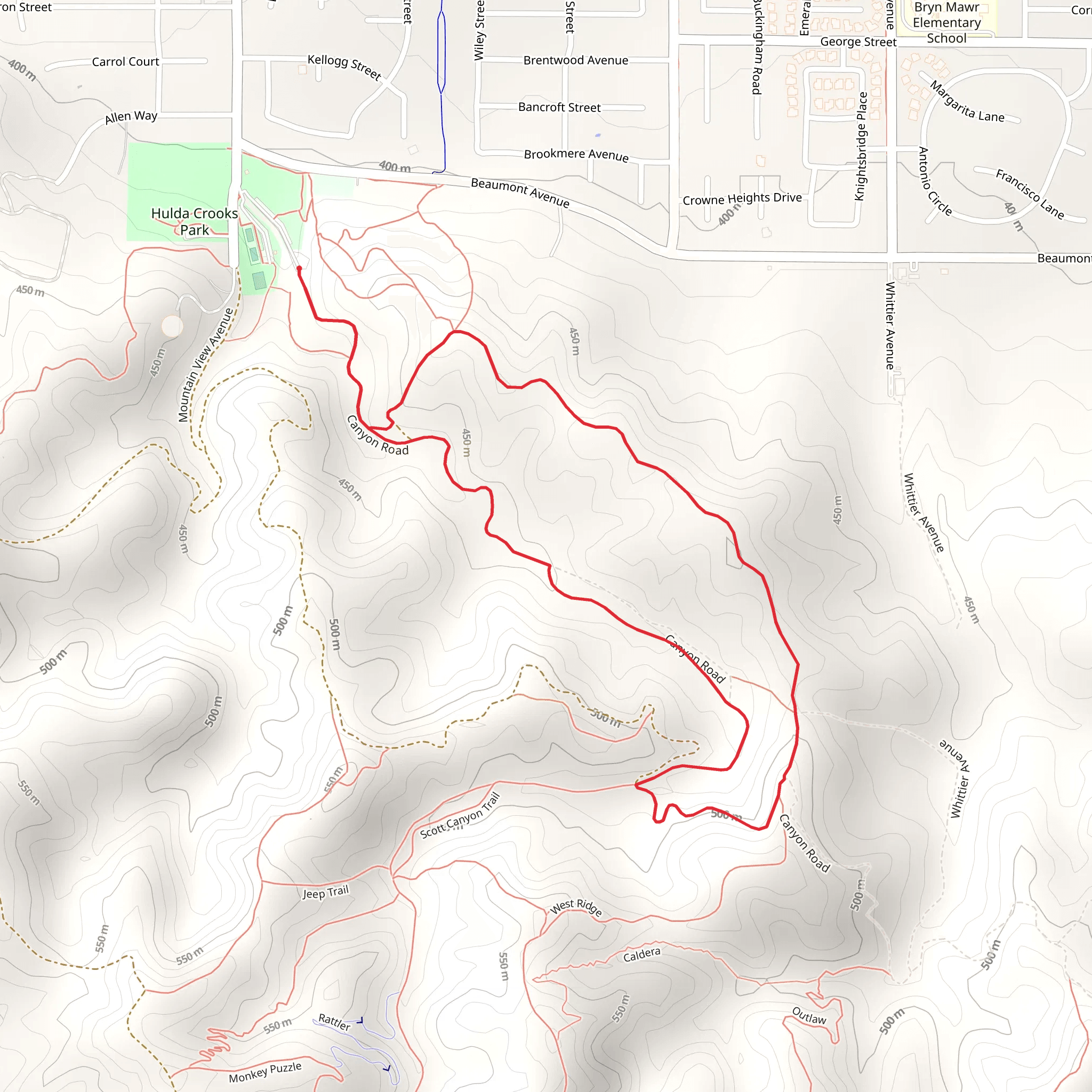 Canyon Road Loop mobile static map
