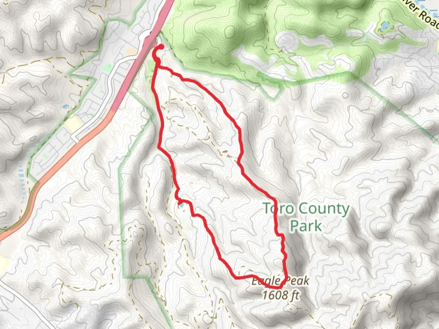 An image depicting the trail East Ridge and Cougar Ridge Loop Trail and its surrounding area.