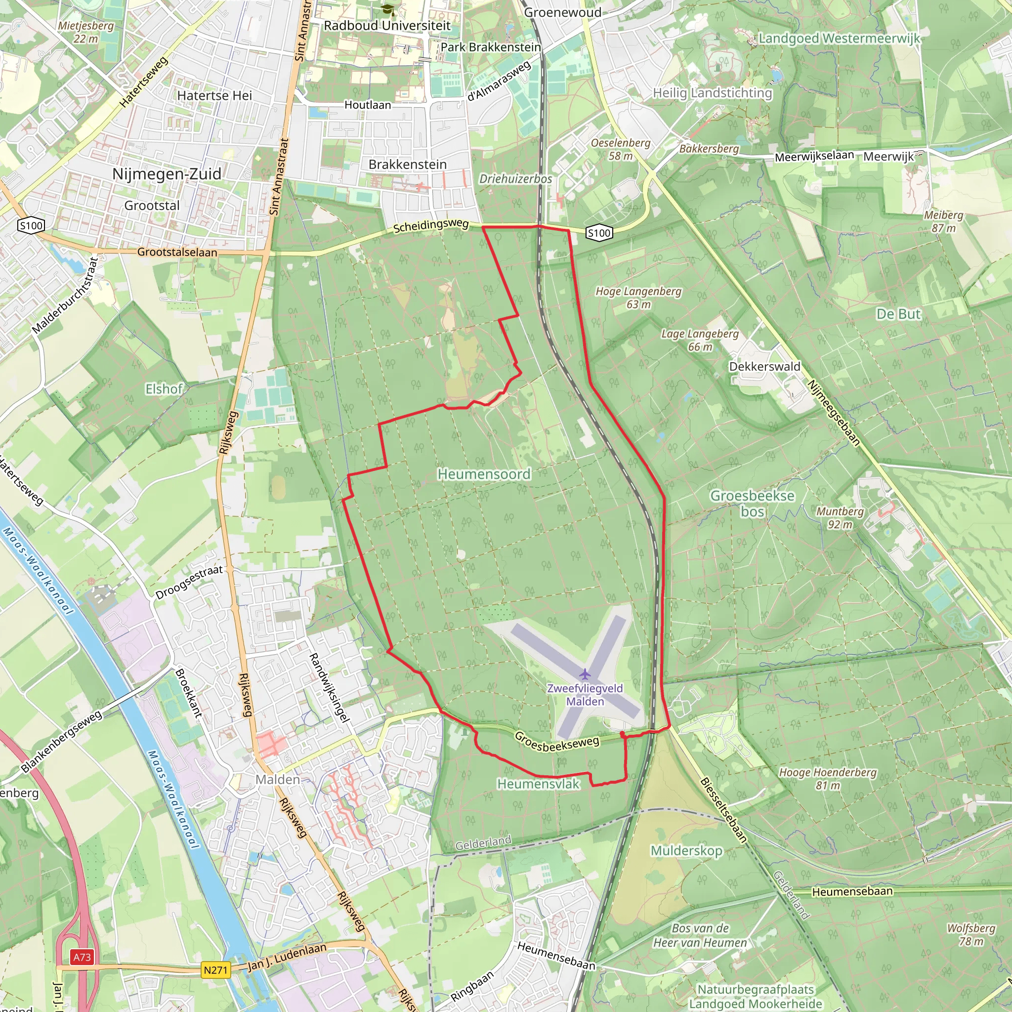 Heumensvlak and Heumensoord Loop mobile static map