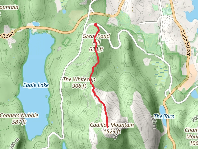 Cadillac North Ridge Trail via Great Pond Hill
