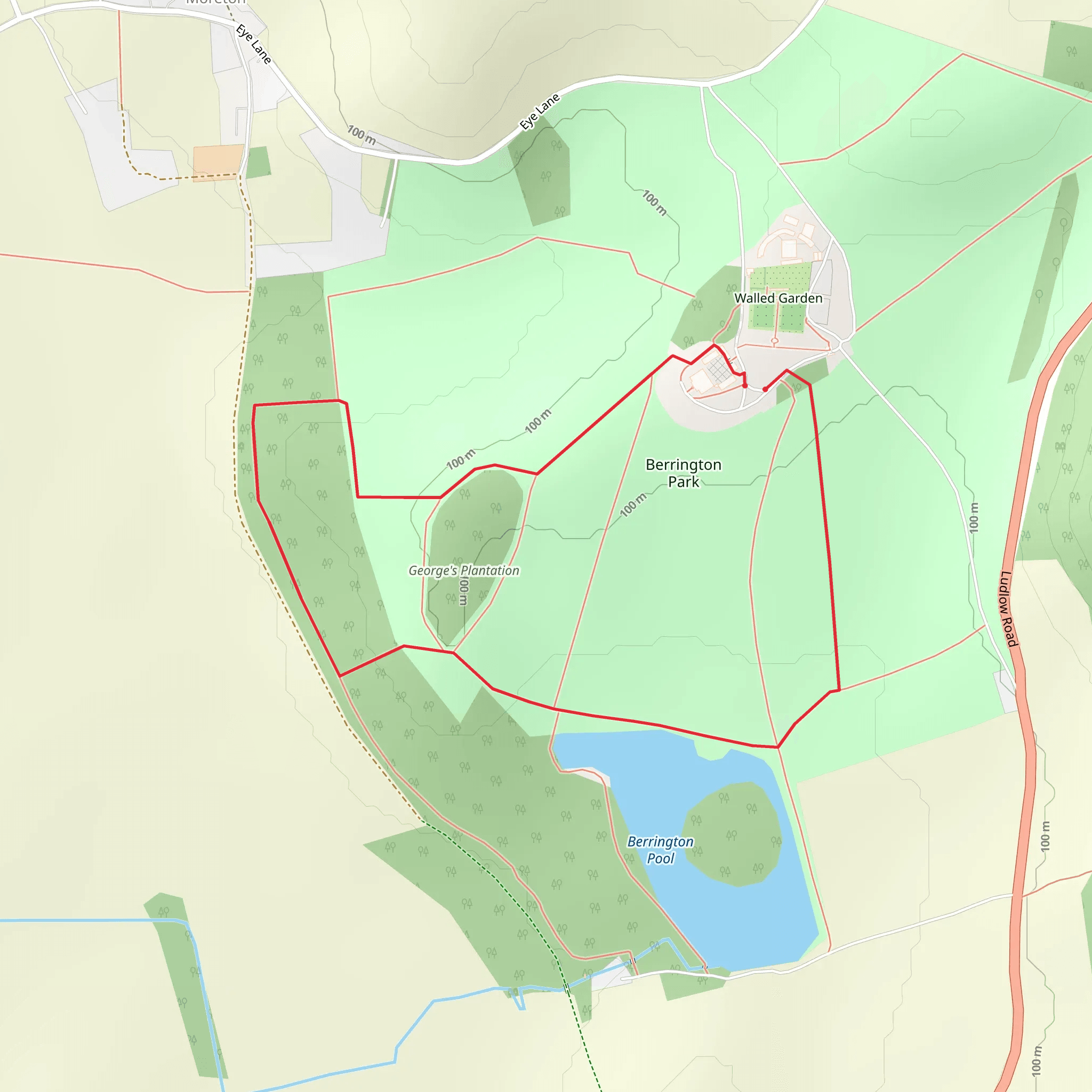 Berrington Hall Loop mobile static map